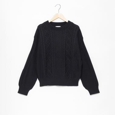 【リンク】ケーブル綿ニットプルオーバー(レディース)