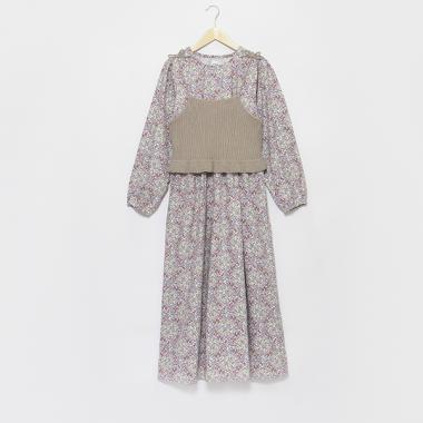 【リンク】花柄ワンピースビスチェセット(レディース)