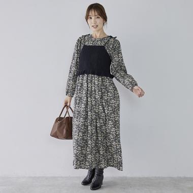 【リンク】花柄ワンピースビスチェセット(レディース)