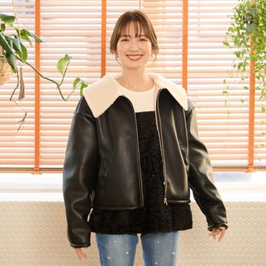 【リンク】ハーフムートンジャケット(レディース)