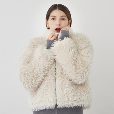 【LADIES】プードルボアジップアウター