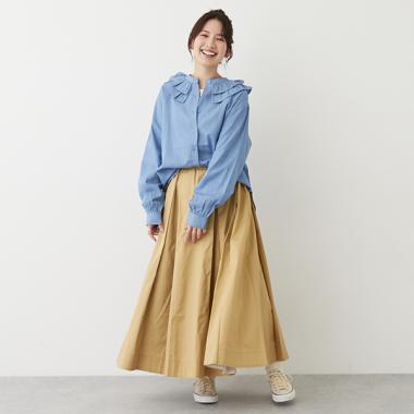 【リンク】ボリュームタックスカート(レディース)