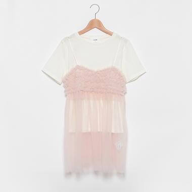 【リンク】チュールキャミTシャツセット(レディース)