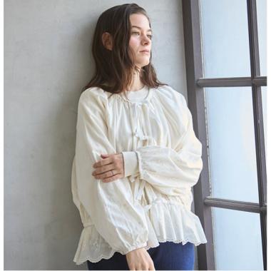 【親子リンク】シャーリングブラウス