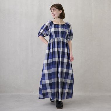 【リンク】肩あきチェックワンピース
