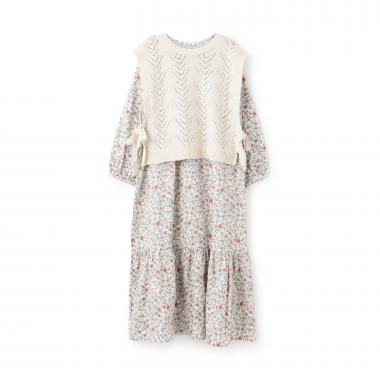 【リンク】ベストつきティアードワンピース