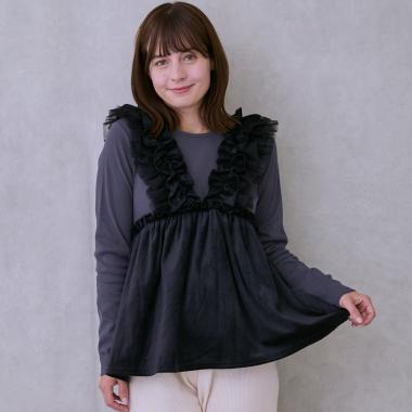 【親子リンク】ドッキングフリルチュニック