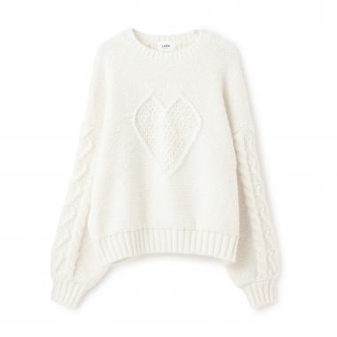 【リンク】ハートケーブルニット