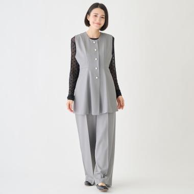 【フォーマル】センタープレスワイドパンツ