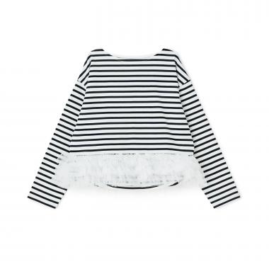 【親子リンク】ボーダーペプラム長袖Tシャツ