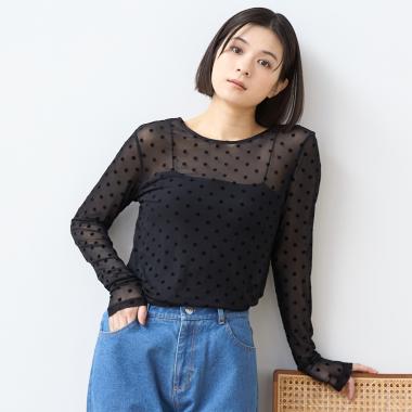 【フォーマル】2wayシアードットトップス