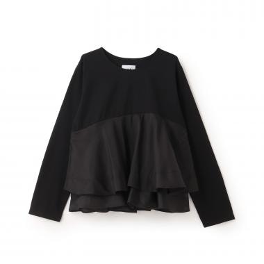 オーガンジードッキング長袖Tシャツ