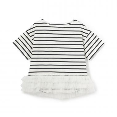 ボーダーペプラム半袖Tシャツ