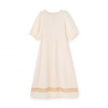 ボリュームスリーブAラインワンピース