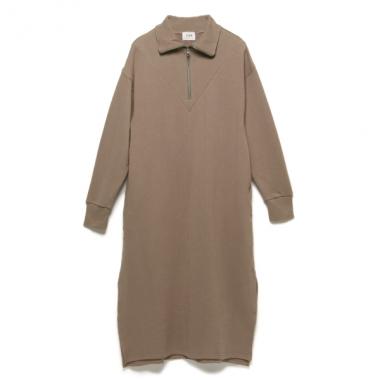 裏毛 ハーフジップワンピース