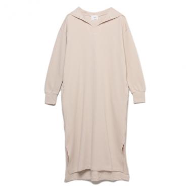 裏毛 サイドスリットパーカーワンピース