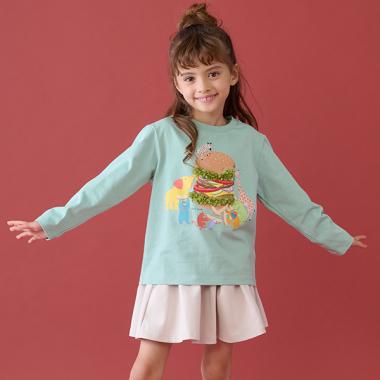 アニマルハンバーガー長袖Tシャツ