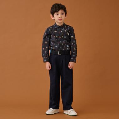 ベルトつきタックワイドロングパンツ