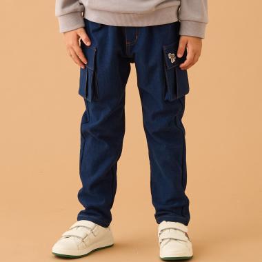 カットデニムカーゴロングパンツ