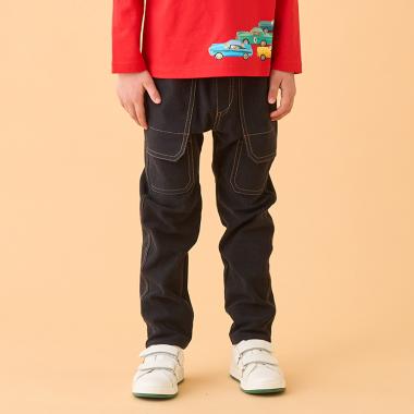 カットデニムブッシュロングパンツ