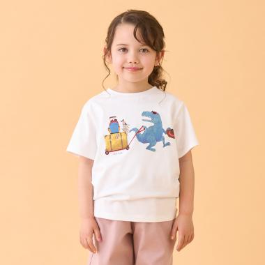 旅行恐竜半袖Tシャツ