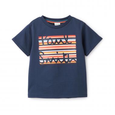 ストライプロゴ半袖Tシャツ