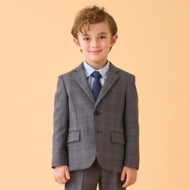 ウール2Bグレーチェックジャケット