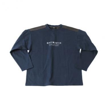 厚手天竺・抗菌防臭加工ドロップショルダー配色切替ロゴプリント長袖Tシャツ