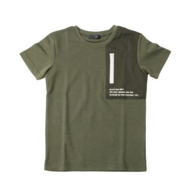 ダブルフェイス・ファスナーポケットデザイン半袖Tシャツ