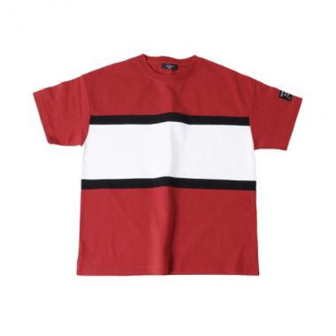 天竺・ドロップショルダー切替デザイン半袖Tシャツ