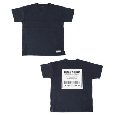 スラブ天竺・ドロップショルダーポスターロゴVネック半袖Tシャツ