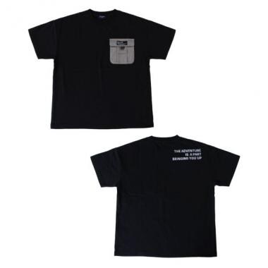 天竺・ドロップショルダーアウトドアポケット半袖Tシャツ