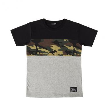 天竺・接触冷感切替柄デザイン半袖Tシャツ