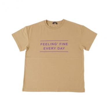 天竺・ドロップショルダーネオンカラーロゴ半袖Tシャツ