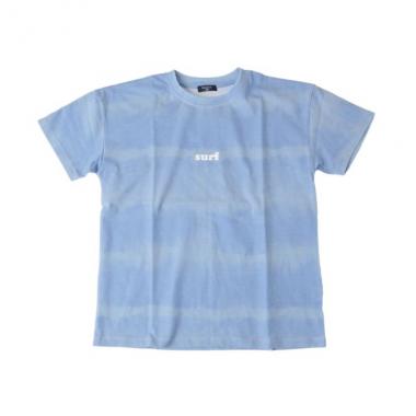 天竺・ドロップショルダータイダイボーダー半袖Tシャツ