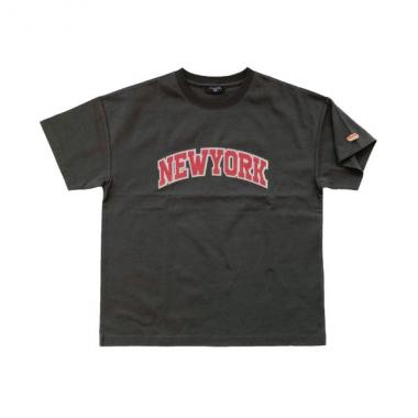 天竺・接触冷感ドロップショルダー袖刺繍入りシティロゴ半袖Tシャツ