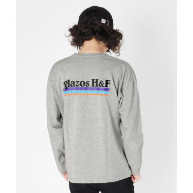 OE天竺・ドロップショルダーアウトドアロゴバックプリント長袖Tシャツ