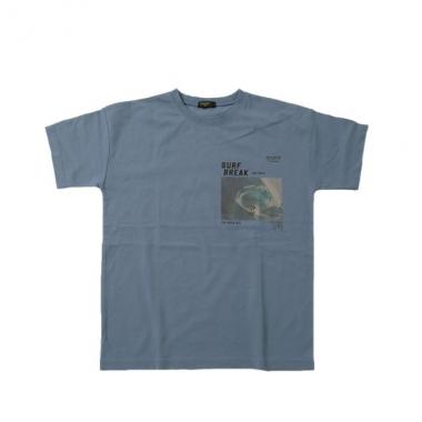 【大人向けサイズあり】OE天竺・ドロップショルダーミニフォトプリント半袖Tシャツ