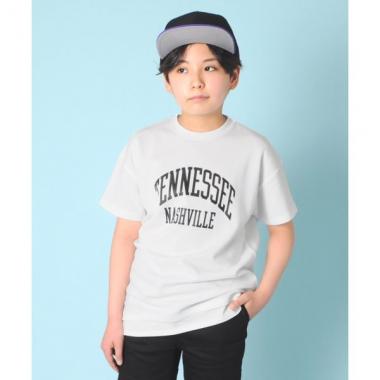 Ｗフェイス・ドロップショルダーアーチロゴプリントレイヤード半袖Ｔシャツ