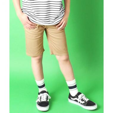 【大人向けサイズあり】ツイルストレッチ・5ポケットハーフパンツ