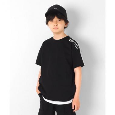 機能天竺・接触冷感ドロップショルダー袖ライン半袖Tシャツ