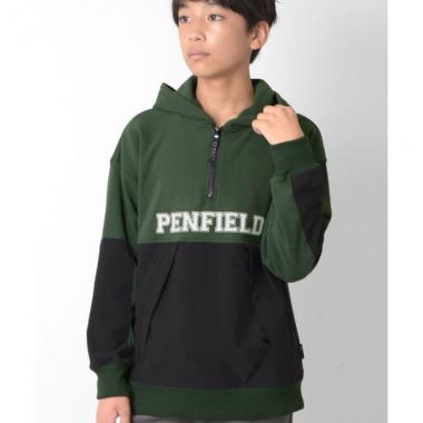 【大人向けサイズあり】【penfield】マイクロフリース・ハーフジップパーカー