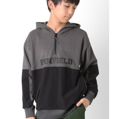【大人向けサイズあり】【penfield】マイクロフリース・ハーフジップパーカー
