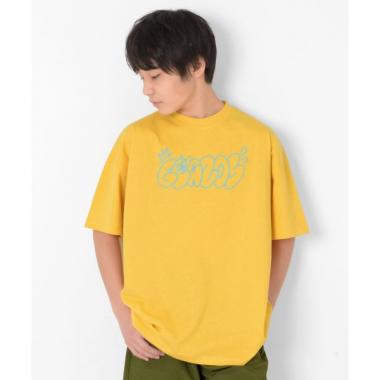 【接触冷感】フロントグラフィックロゴ発泡プリントビッグ半袖Tシャツ