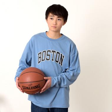 【大人向けサイズあり】天竺・ロゴプリント長袖Tシャツ