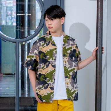 【大人向けサイズあり】【セットアップ対応】タイプライター・開襟シャツ