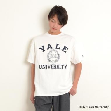 【大人向けサイズあり】【YALE】コットン・半袖カレッジプリントTシャツ