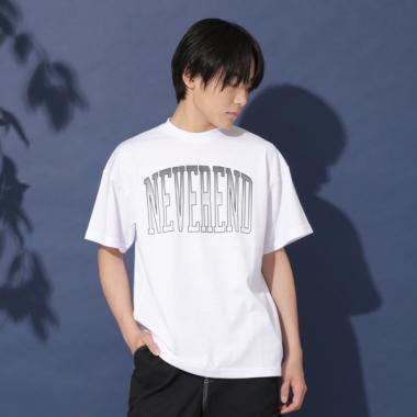 【大人向けサイズあり】【防虫加工】フロントグラデーションカレッジロゴ半袖Tシャツ