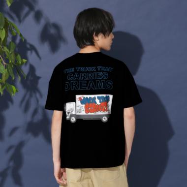 【大人向けサイズあり】【防虫加工】バックグラフィティトラックプリント半袖Tシャツ