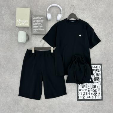 【収納袋付き】スムース・ワンポイント半袖ルームウェアセット